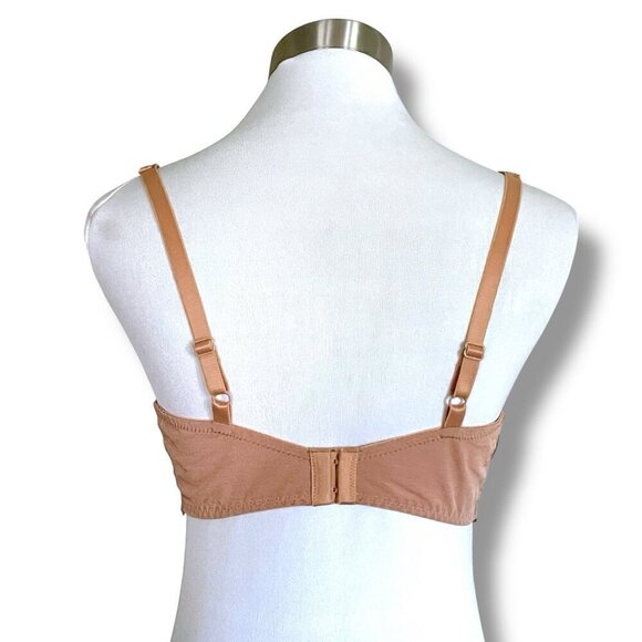 Lunaire 36D Bra Sevilla Tan Lace Animal Print Semi Demi Underwire Sheer 14013 - Picture 6 of 9